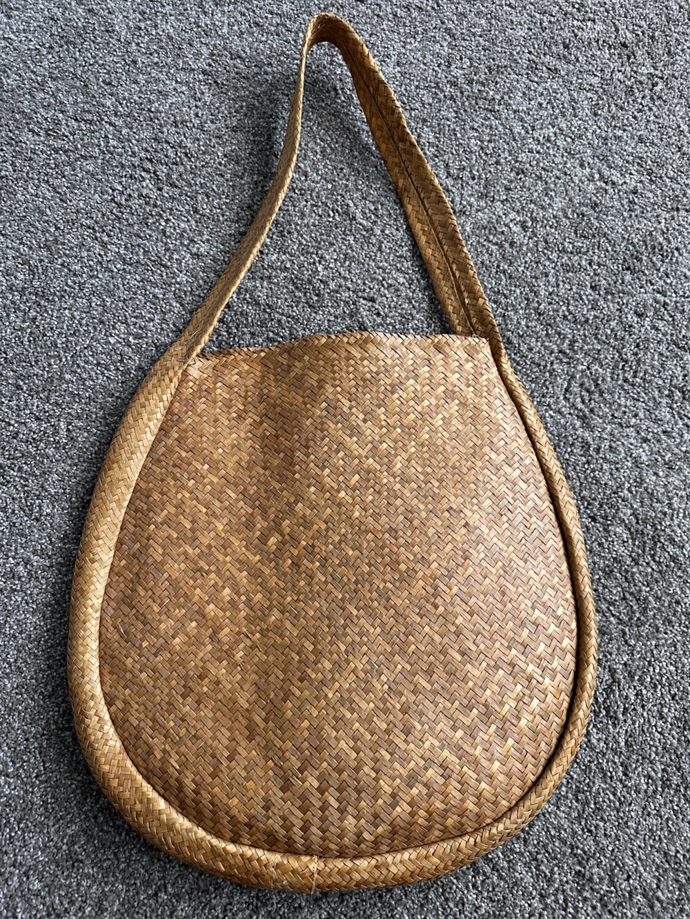 Woven Straw Tote Bag in Brown